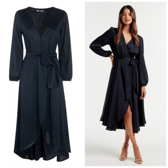 Back Label Wellness Wear Ballet Dress Long Sleeves Egyptian Cotton Midnight Sz S - Picture 11 of 11